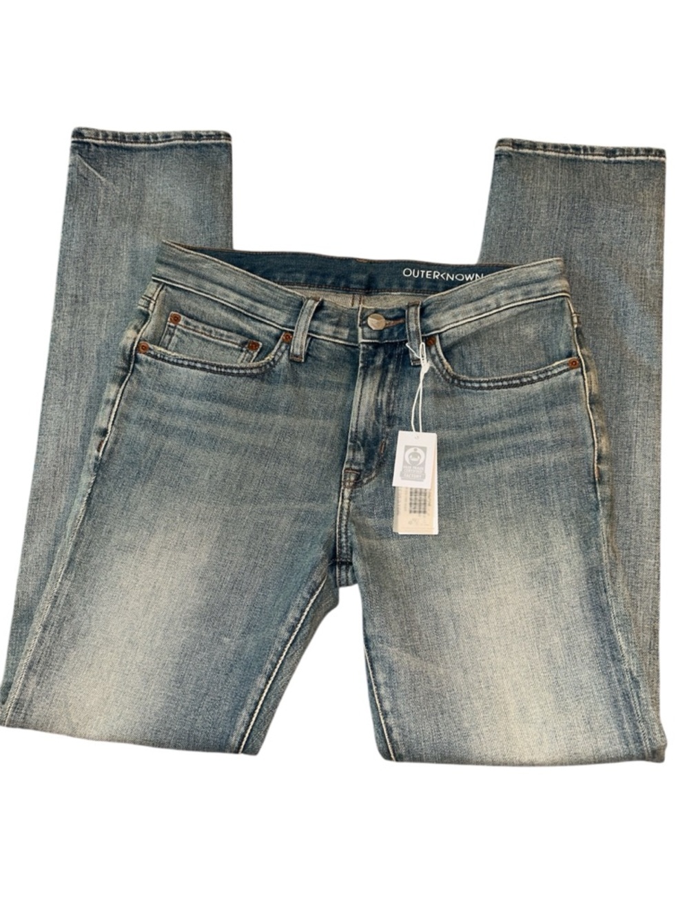 Outerknown Light Denim Slim Straight Jeans